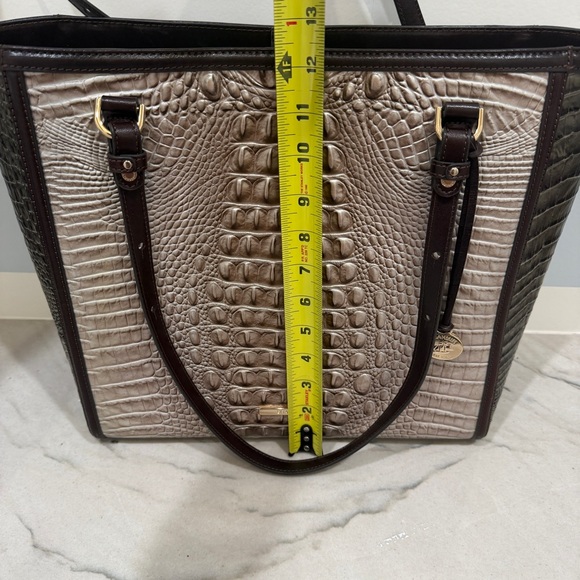 Brahmin Extra Large April Cocoa Ombre Melbourne Leather Tote - Picture 14 of 16